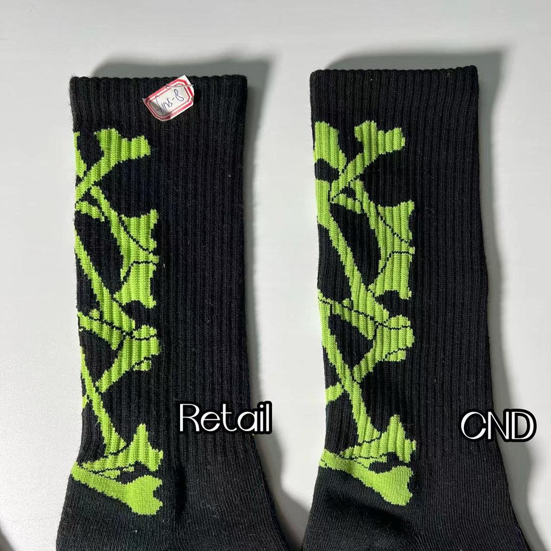 AMIRI 1: 1 AMIRI 2022 New Season Skull Towel Socks Black Green Top - Image 10