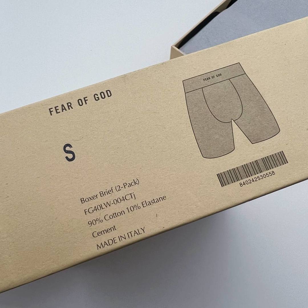 Chanel FOG FEAR OF GOD 2 Pack Boxer Briefs (Cement) - Image 10