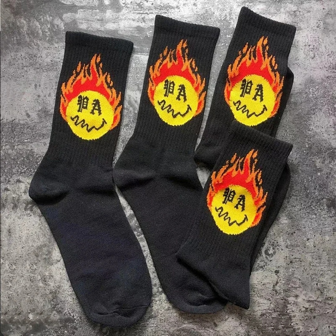Accessiories Palm Angels Flame Smile Socks - Image 4
