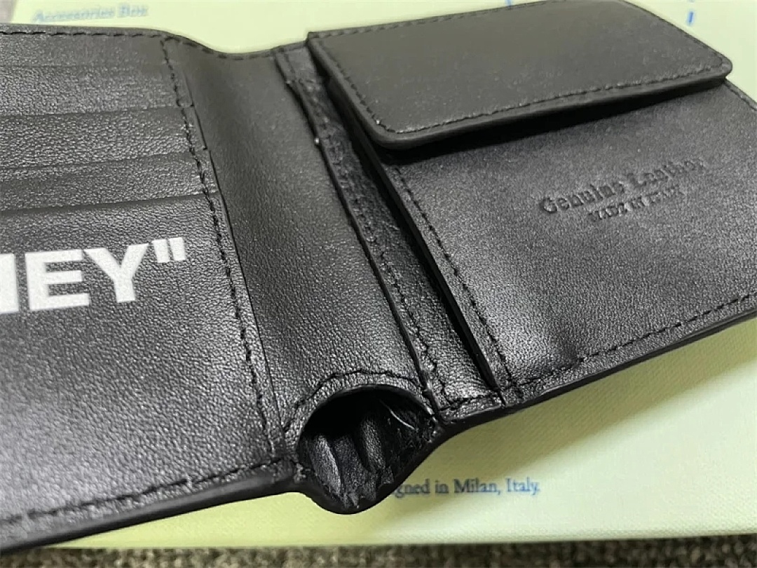 bag/homeware/accessories 1:1 OFF WHITE “FOR MONEY”Wallet Top Grain (Real Leather) - Image 18