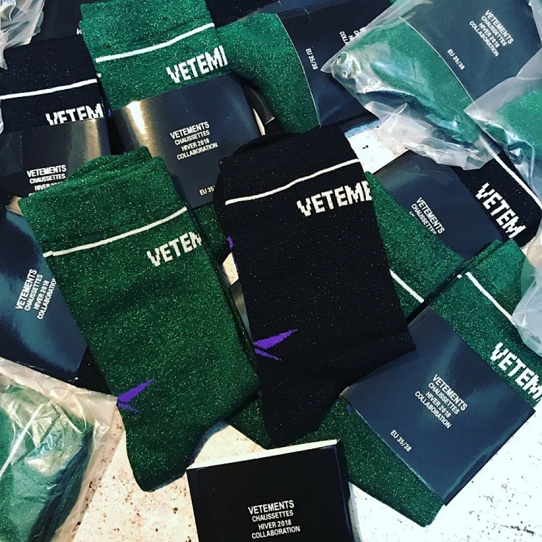 Accessiories Vetements Socks Gold Pink (Left Some Black)