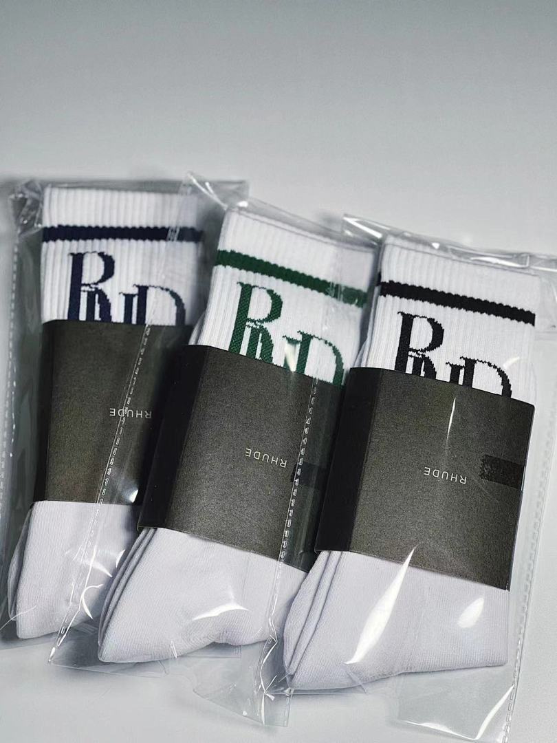 Accessiories 1:1 Rhude 2022 Towel Socks Green (RR) - Image 11
