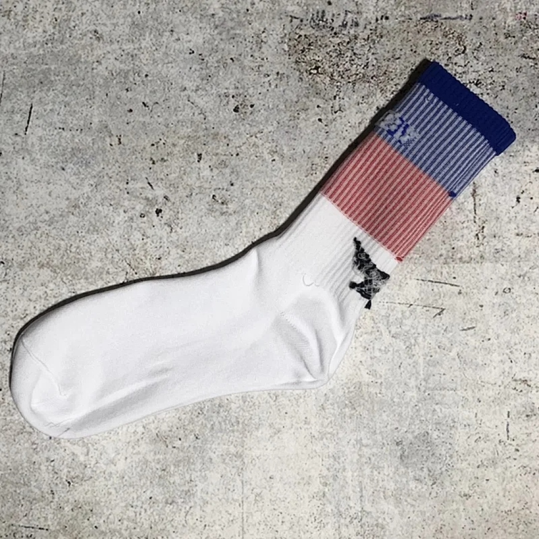 Accessiories 1:1 Vetements Red And Blue Towel Flat Socks Patchwork - Image 15