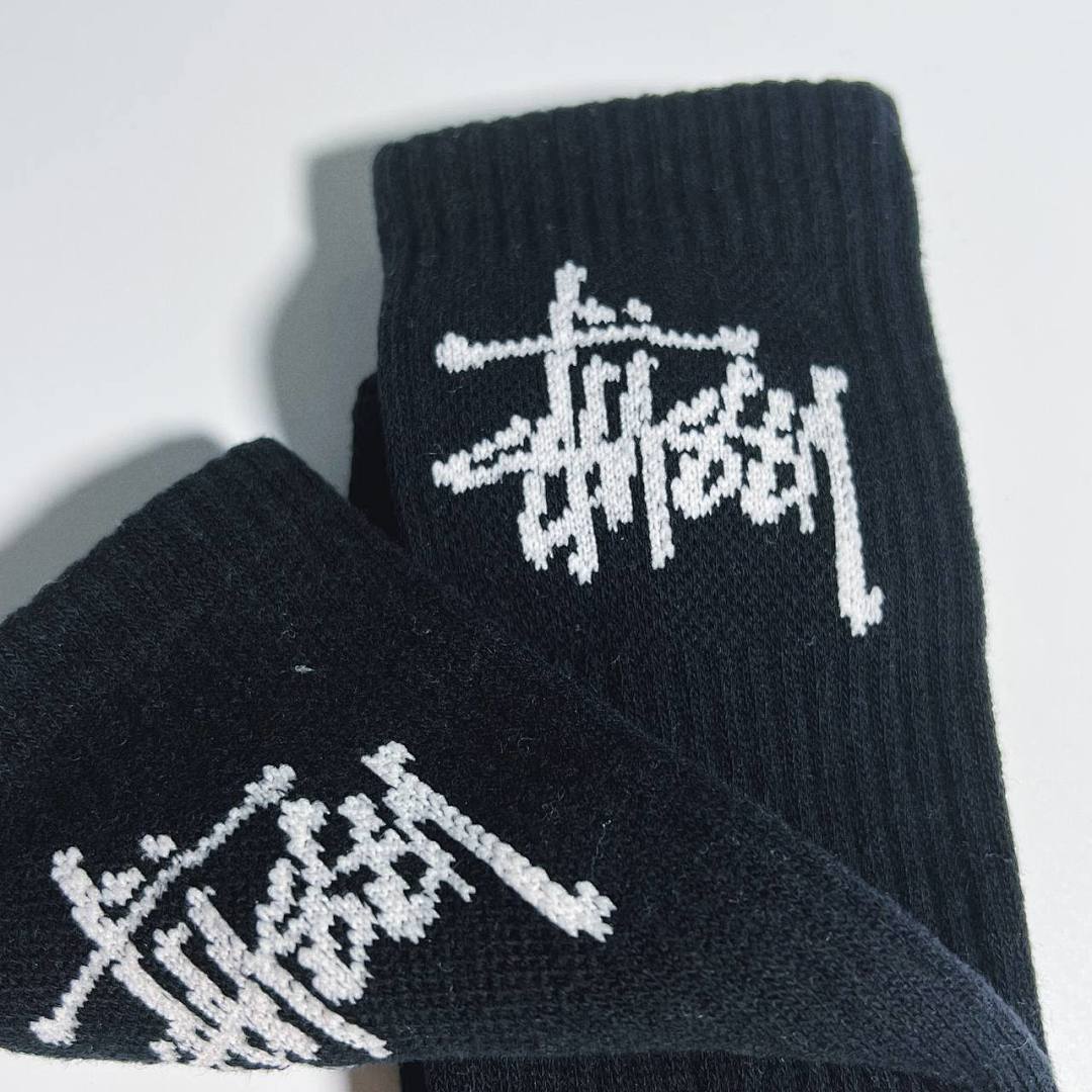 Accessiories STU Black Big Logo Towel Sock Print - Image 4