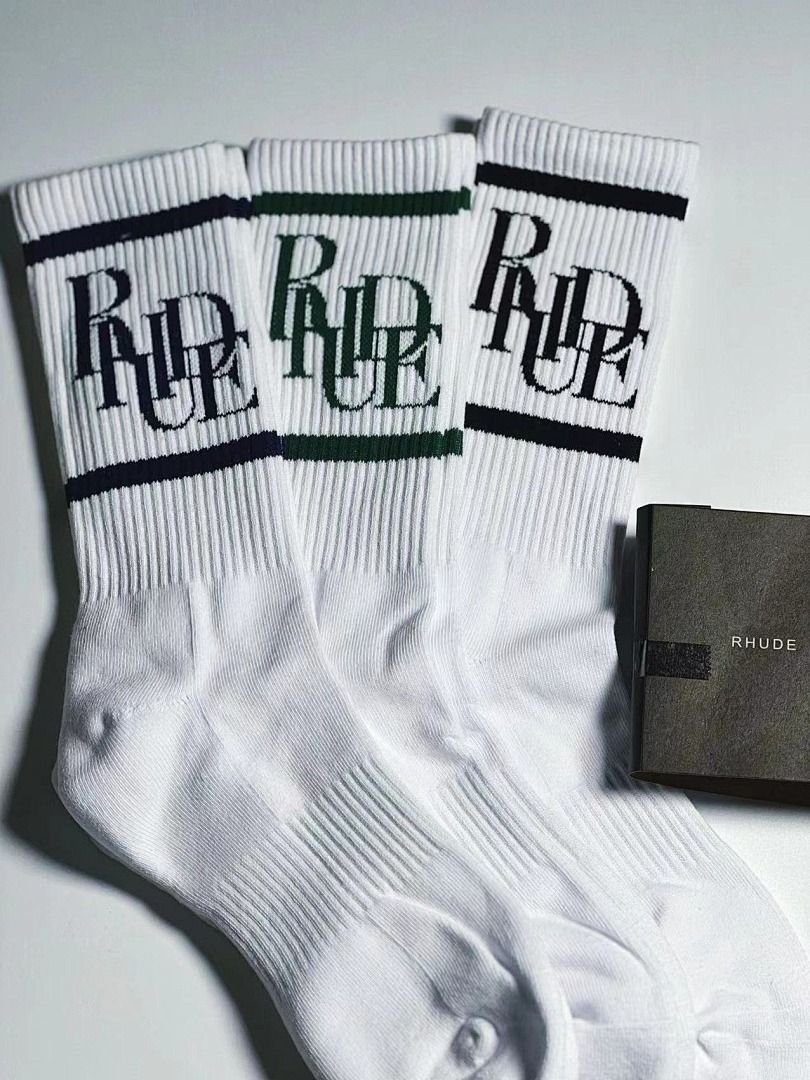 Accessiories 1:1 Rhude 2022 Towel Socks Green (RR)