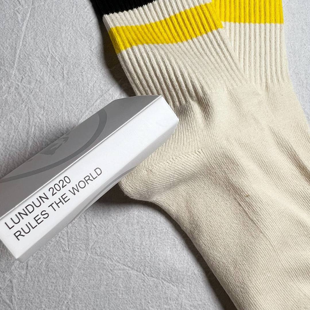 Accessiories Co Embrodiery CRTZ Socks Off White Black Yellow Striped - Image 8