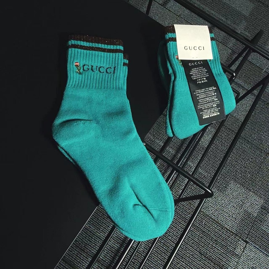 Accessiories Small Floral Embroidered Fleece Sole Socks - Image 6