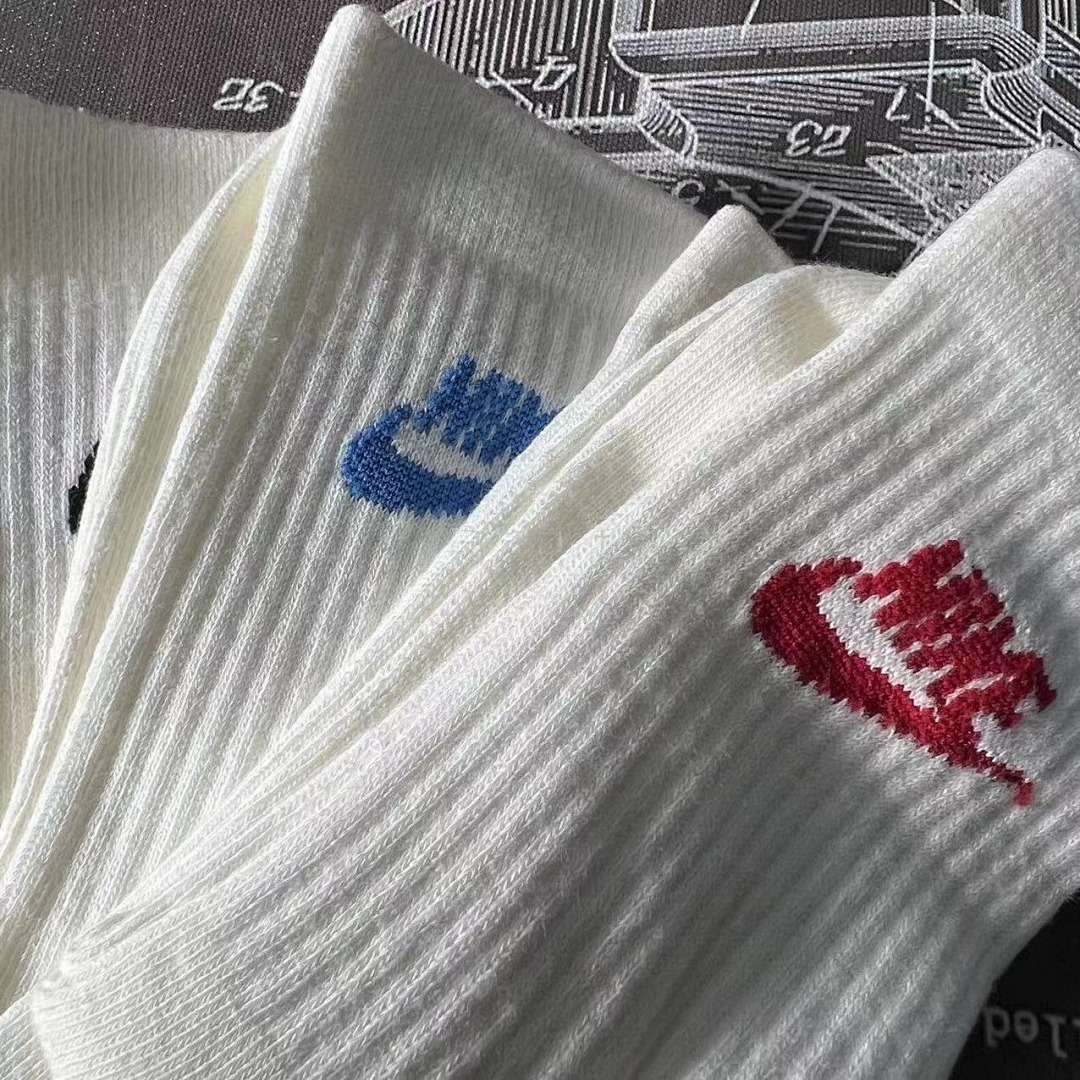 Accessiories NK 3 Color Beige Socks (Flat Bottom & Towel - Image 15