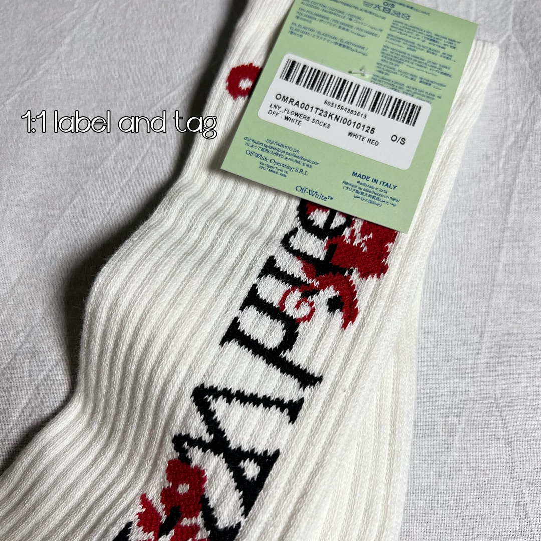 Accessiories OFF WHITE Lny Flower Gold Floral Sock - Image 9