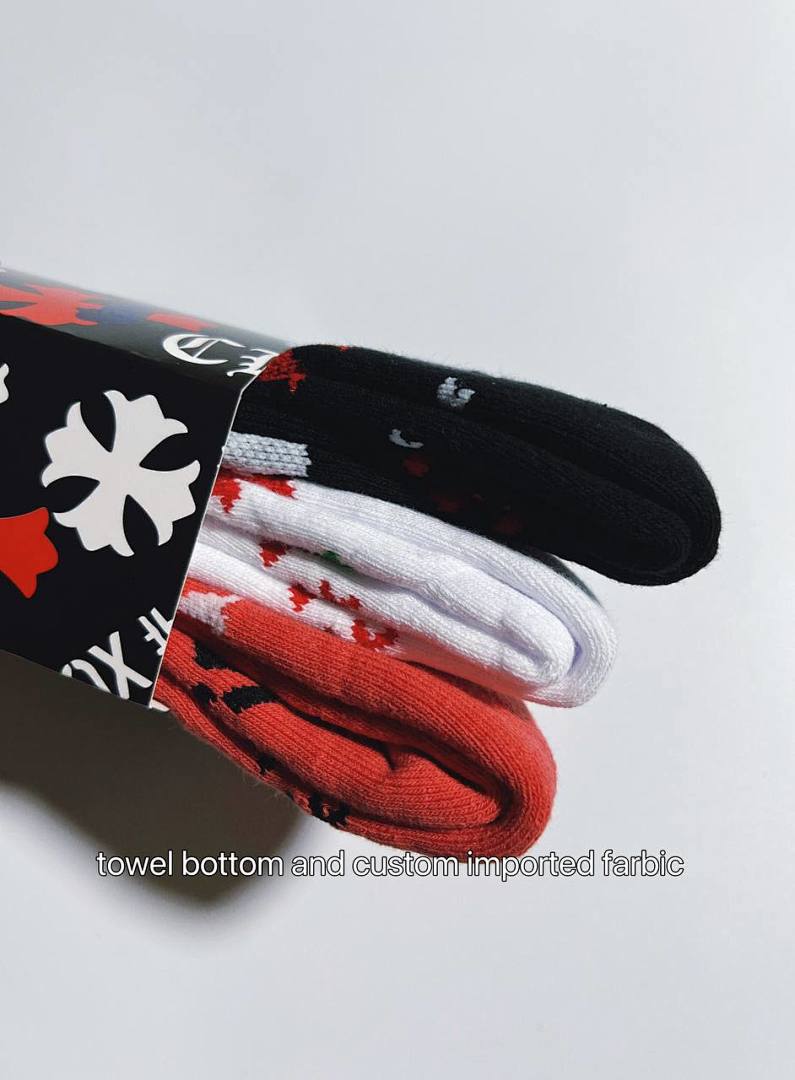 Chanel Chrome-Hearts "BOX" Socks 3 Pairs - Image 4