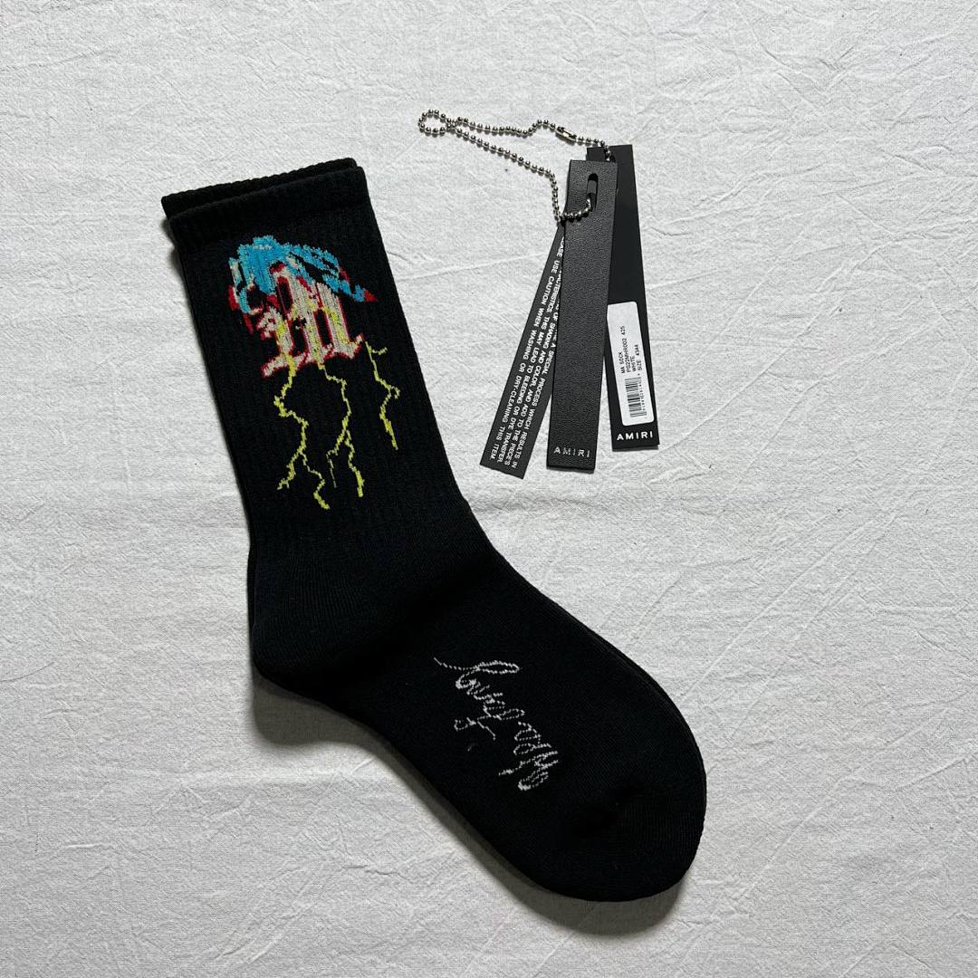 AMIRI 2023 Blue Thunder Towel Socks - Image 2