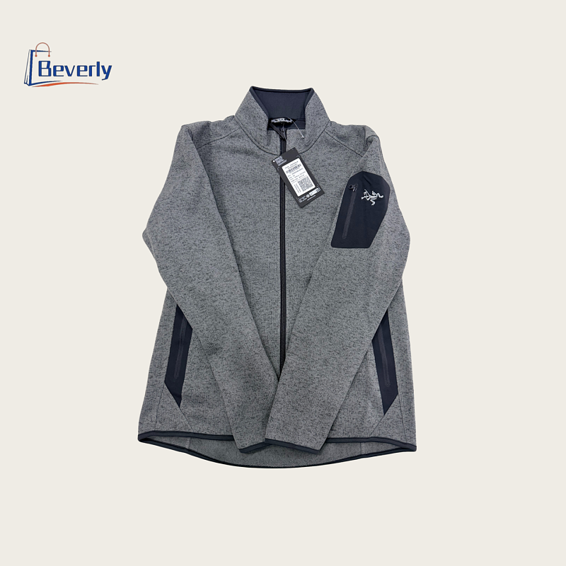Soft COVE/RT CARDIGAN Stand Collar Velvet (Dark Grey), photo 1