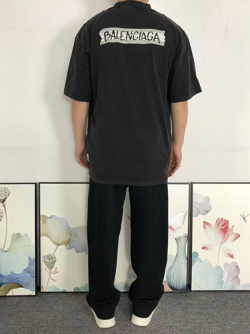 Balenciaga 125 B⭐L⭐⭐⭐IA⭐A T-SHIRT 3203242421 (Im 170Cm 60Kg I Wear Size S In The Phot) - Image 4
