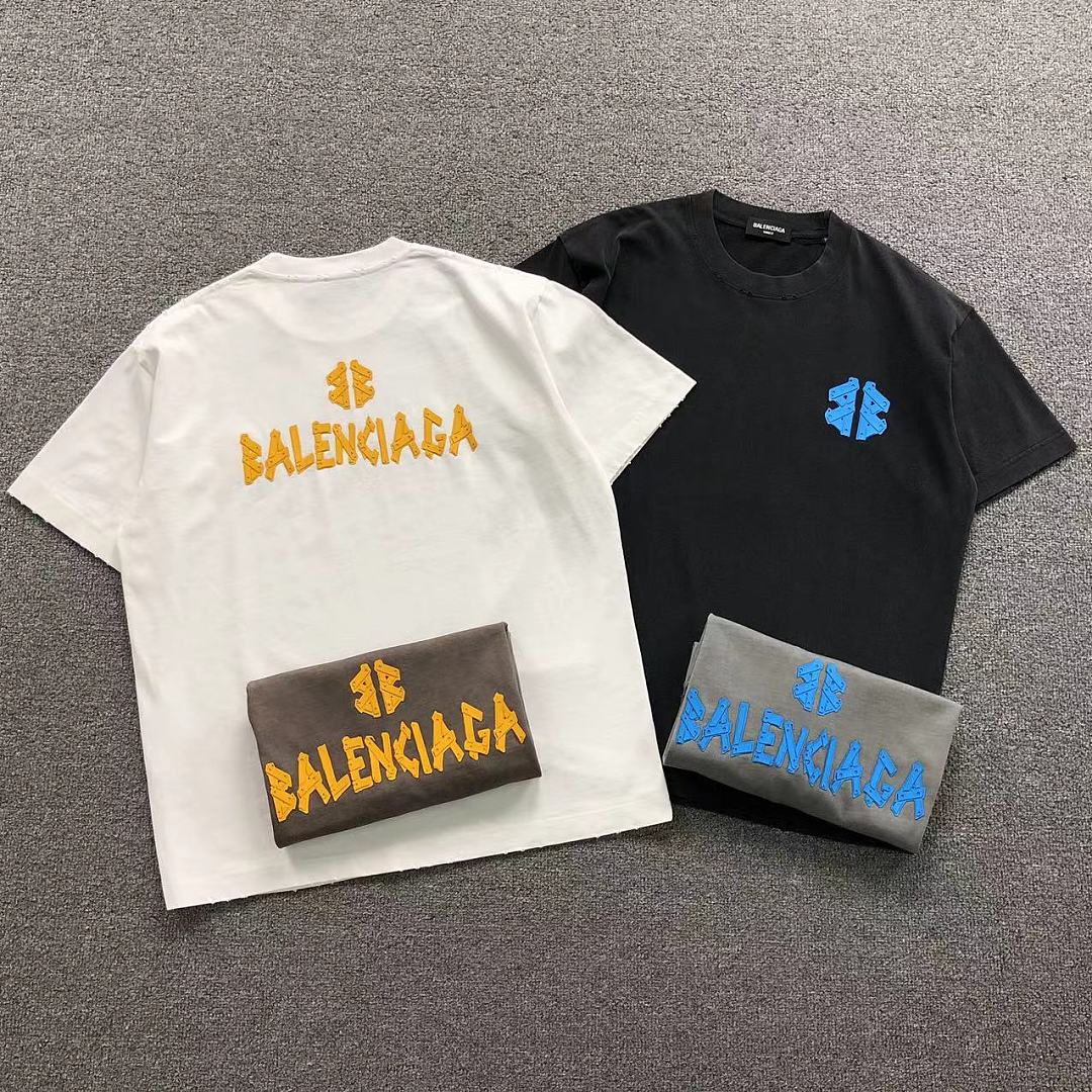 Balenciaga 128 B⭐L⭐⭐⭐IA⭐A T-SHIRT 42042909133 (Im 170Cm 60Kg I Wear Size 2XL In The Phot)