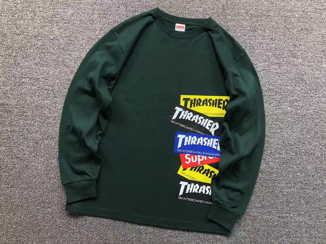 Supreme 108 S⭐⭐R⭐⭐E THRASHER LONG SLEEVED 1111050302 (Im 170Cm 60Kg I Wear Size L In The Phot) - Image 14