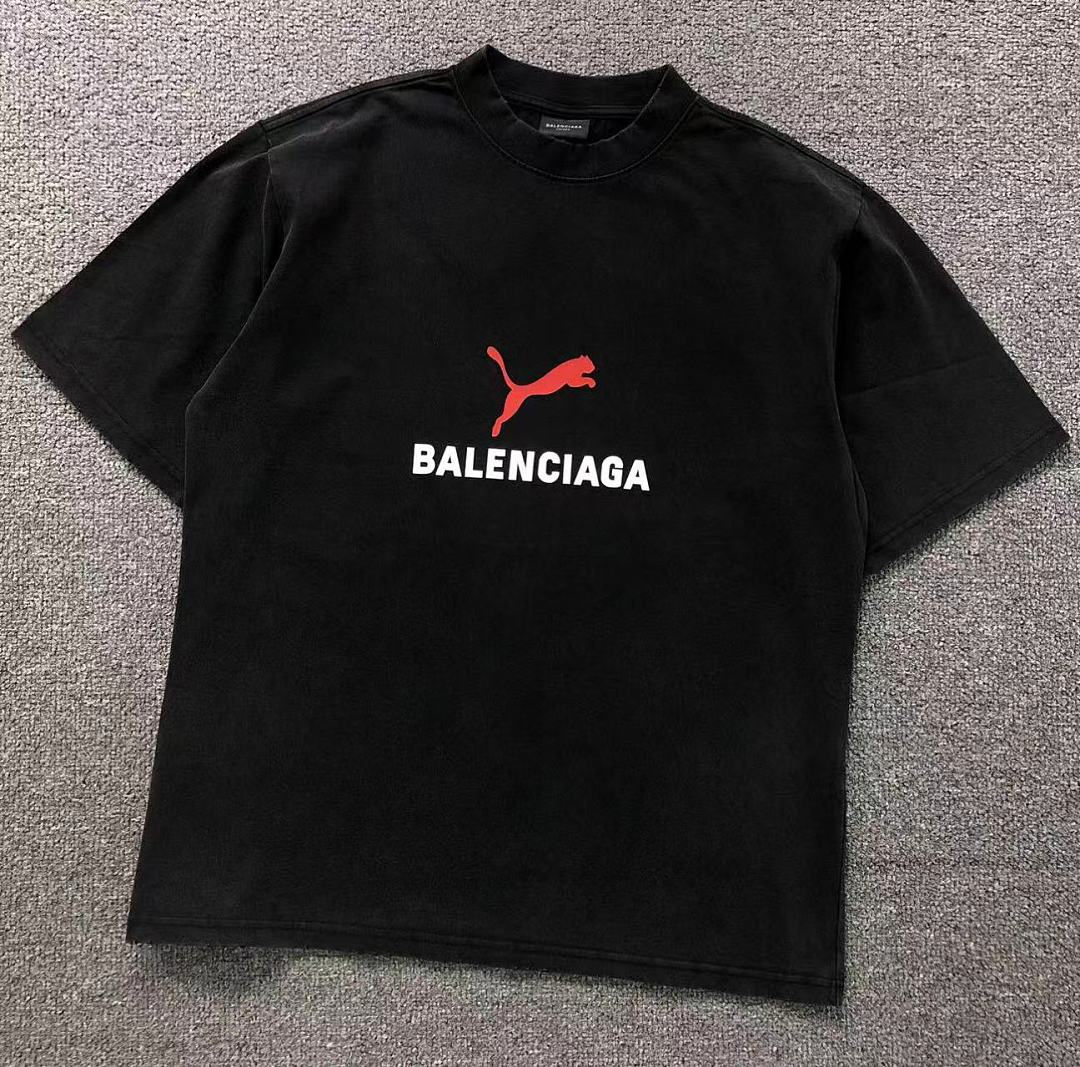 Balenciaga 128 B⭐L⭐⭐⭐IA⭐A PUMA T-SHIRT 42042607163 (Im 170Cm 60Kg I Wear Size XS In The Phot)