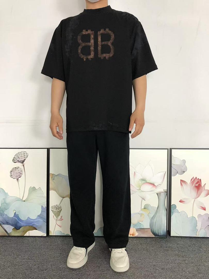 Balenciaga 125 B⭐L⭐⭐⭐IA⭐A T-SHIRT 42032302163 (Im 170Cm 60Kg I Wear Size XS In The Phot) - Image 3
