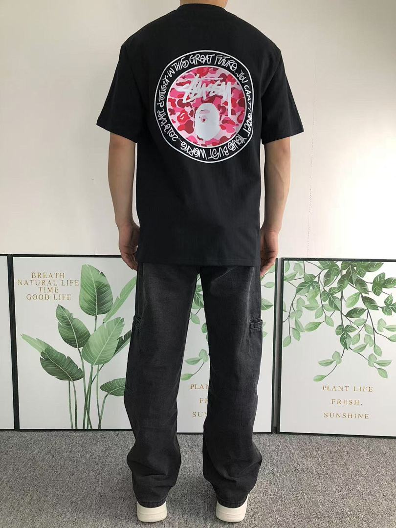 Bape 78 BAPE STUSSY T-SHIRT 411181942 (Im 170Cm 57Kg I Wear Size S In The Phot) - Image 4