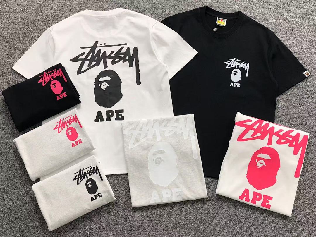 Bape 79 BAPE STUSSY T-SHIRT 411182242 (Im 170Cm 57Kg I Wear Size S In The Phot) - Image 5
