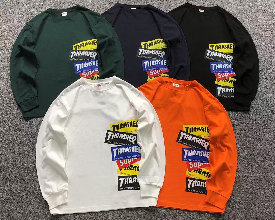 Supreme 108 S⭐⭐R⭐⭐E THRASHER LONG SLEEVED 1111050302 (Im 170Cm 60Kg I Wear Size L In The Phot) - Image 5