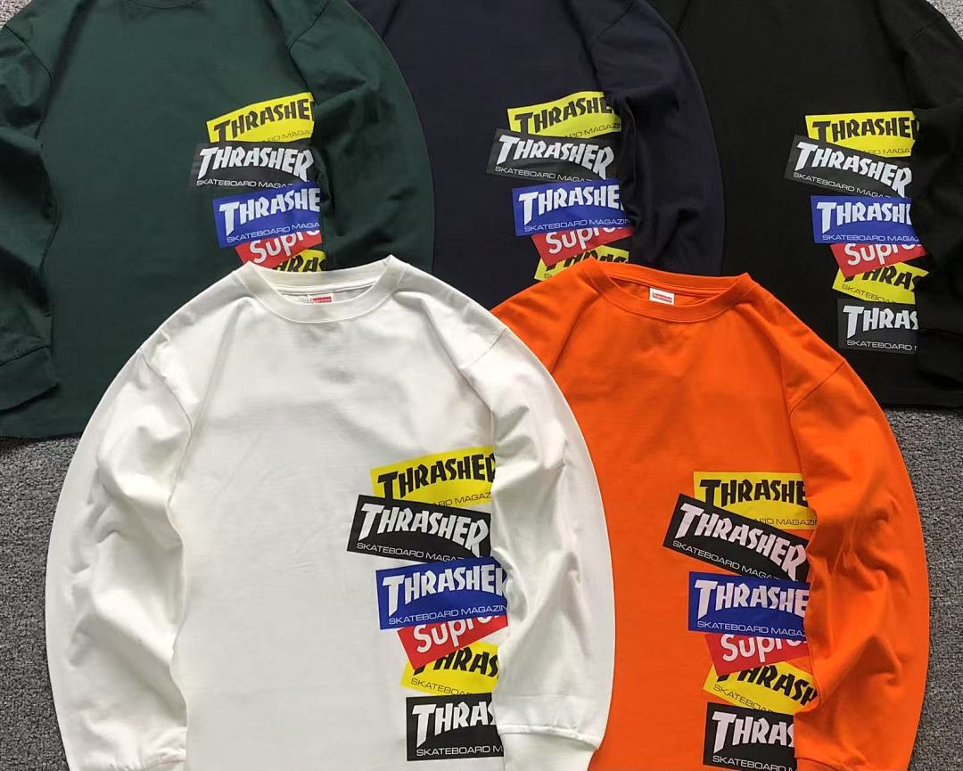 Supreme 108 S⭐⭐R⭐⭐E THRASHER LONG SLEEVED 1111050302 (Im 170Cm 60Kg I Wear Size L In The Phot) - Image 6