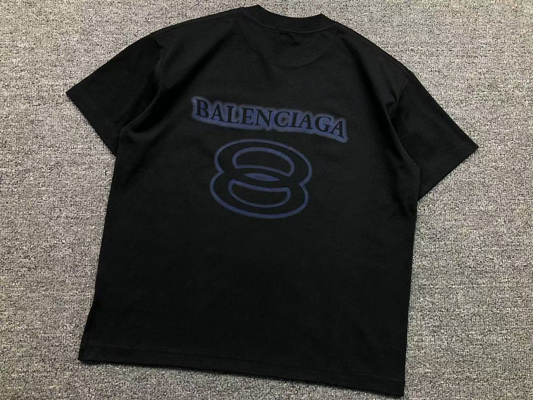 Balenciaga 125 B⭐L⭐⭐⭐IA⭐A T-SHI0RT 503161377 (Im 170Cm 60Kg I Wear Size S In The Phot) - Image 8