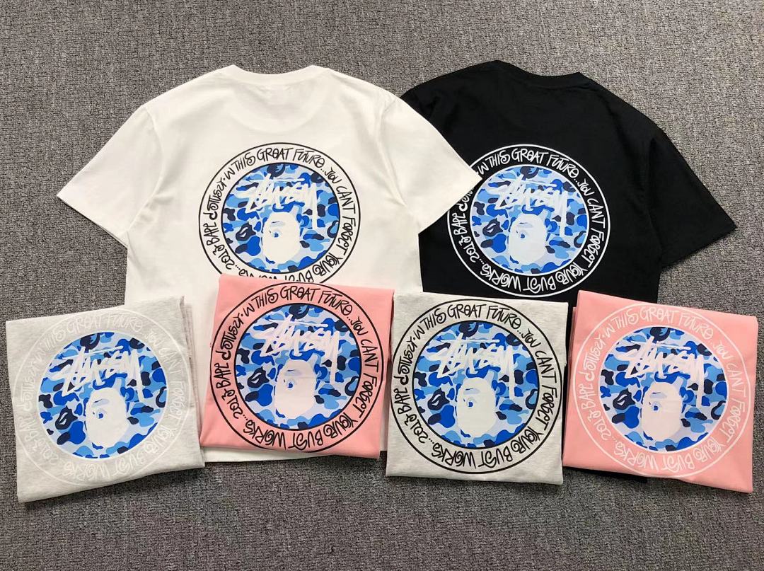 Bape 78 BAPE STUSSY T-SHIRT 411181642 (Im 170Cm 57Kg I Wear Size S In The Phot) - Image 5