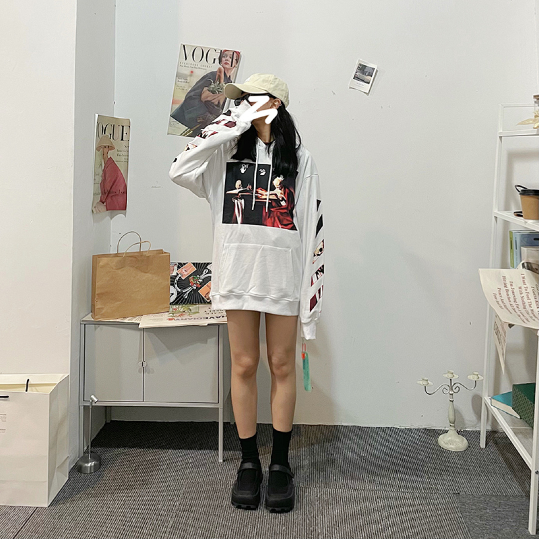 Off-White 129 OFF-WHITE (WHITE HOODIE) - Image 37