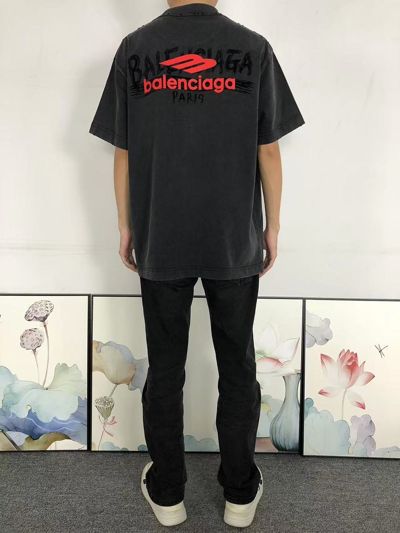 Balenciaga 128 B⭐L⭐⭐⭐IA⭐A T-SHIRT 3205070621 (Im 170Cm 60Kg I Wear Size L In The Phot) - Image 4