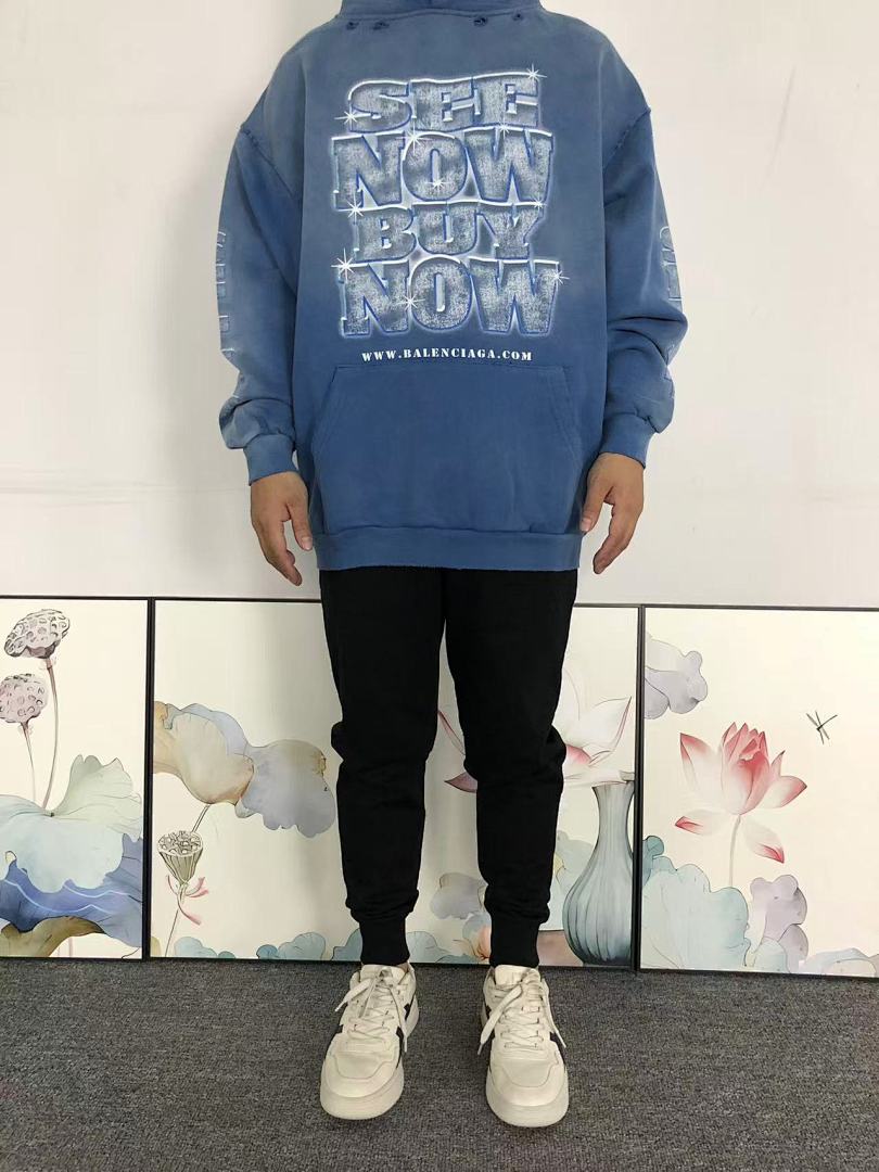 Balenciaga 255 B⭐L⭐⭐⭐IA⭐A HOODIE 5101184136 (Im 170Cm 60Kg I Wear Size M In The Phot) - Image 3