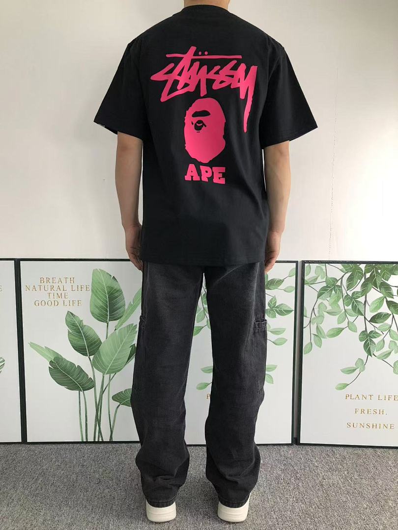 Bape 79 BAPE STUSSY T-SHIRT 411182242 (Im 170Cm 57Kg I Wear Size S In The Phot) - Image 4