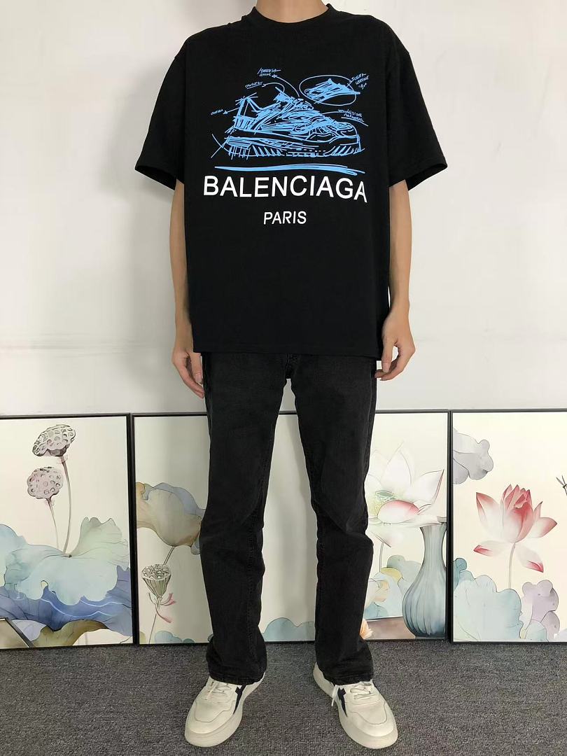 Balenciaga 108 B⭐L⭐⭐⭐IA⭐A T-SHIRT 5250606147 (Im 170Cm 60Kg I Wear Size M In The Phot) - Image 3