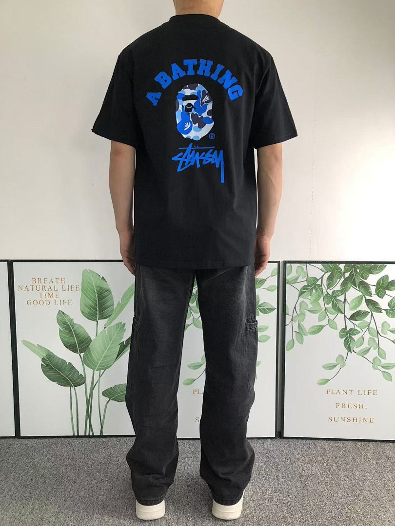 Bape 79 BAPE STUSSY T-SHIRT 411183042 (Im 170Cm 57Kg I Wear Size S In The Phot) - Image 4