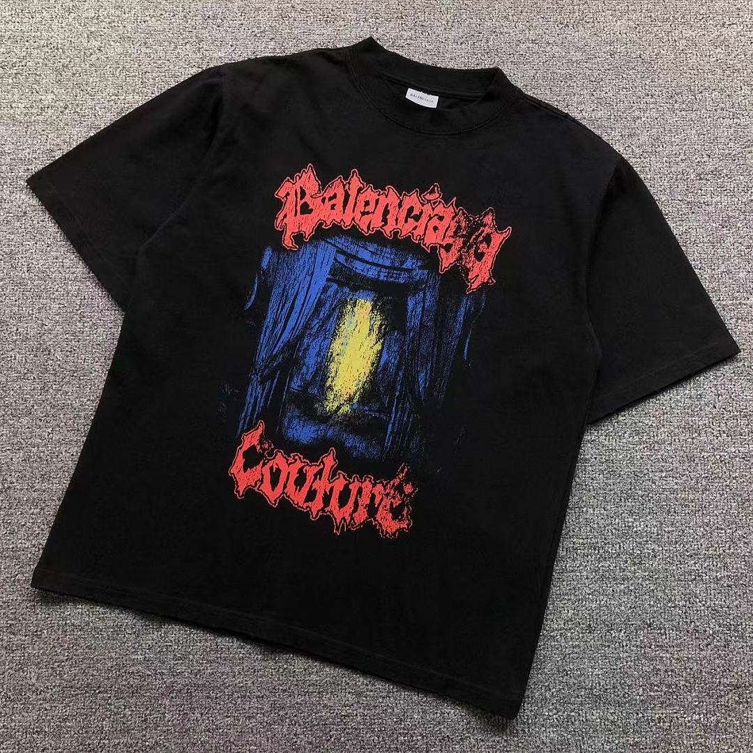 Balenciaga 128 B⭐L⭐⭐⭐IA⭐A T-SHIRT 42042405163 (Im 170Cm 60Kg I Wear Size XS In The Phot)