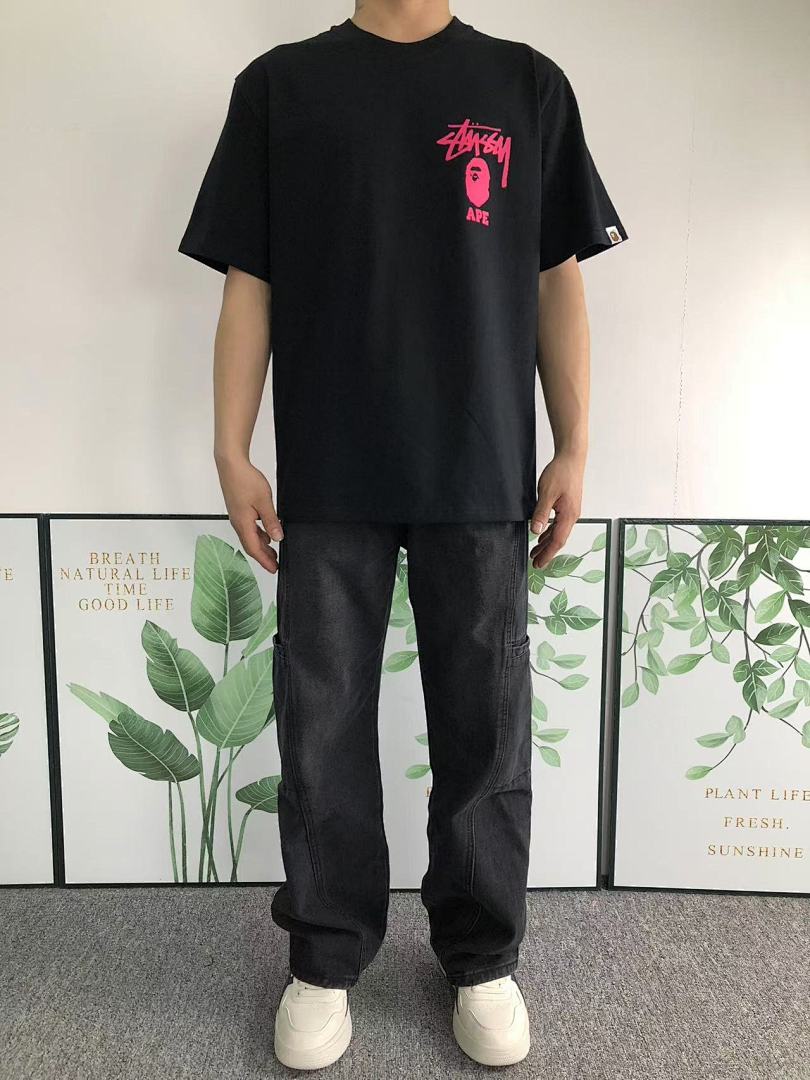 Bape 79 BAPE STUSSY T-SHIRT 411182242 (Im 170Cm 57Kg I Wear Size S In The Phot) - Image 3