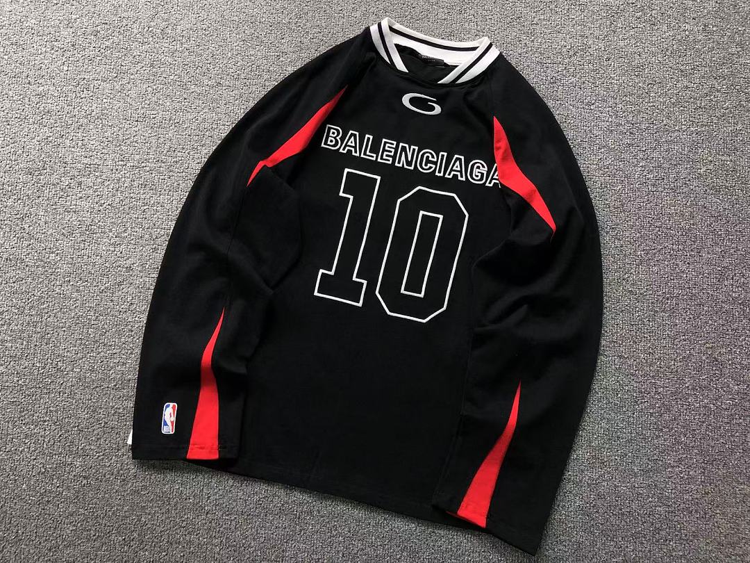 Balenciaga 185 B⭐L⭐⭐⭐IA⭐A NBA BASKETBALL LONG SLEEVED 42082105163 (Im 170Cm 60Kg I Wear Size S In The Phot) - Image 8