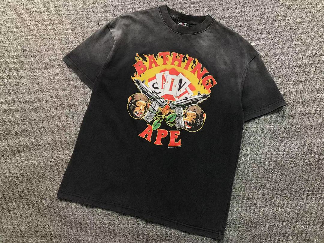 Bape 115 SAINT MICHAEL BAPE T-SHIRT SMA036 3203143717 (Im 170Cm 60Kg I Wear Size S In The Phot) - Image 6