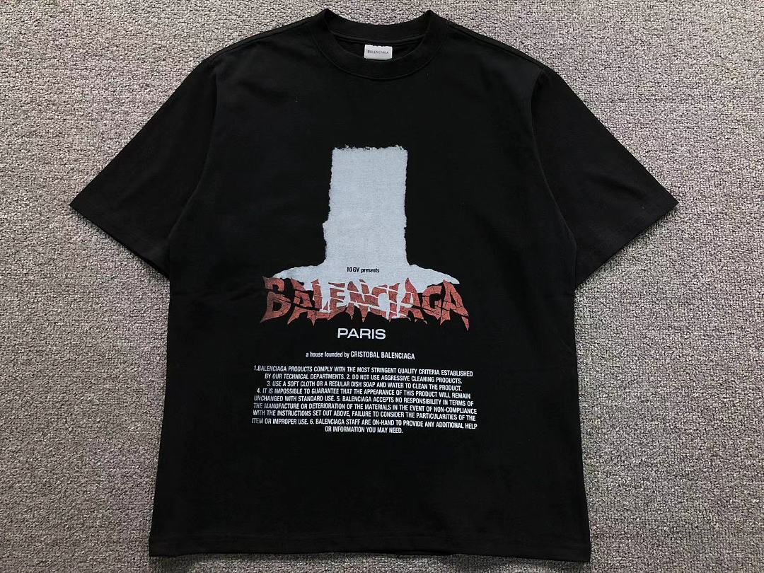 Balenciaga 128 B⭐L⭐⭐⭐IA⭐A T-SHIRT 42052102163 (Im 170Cm 60Kg I Wear Size XS In The Phot) - Image 5