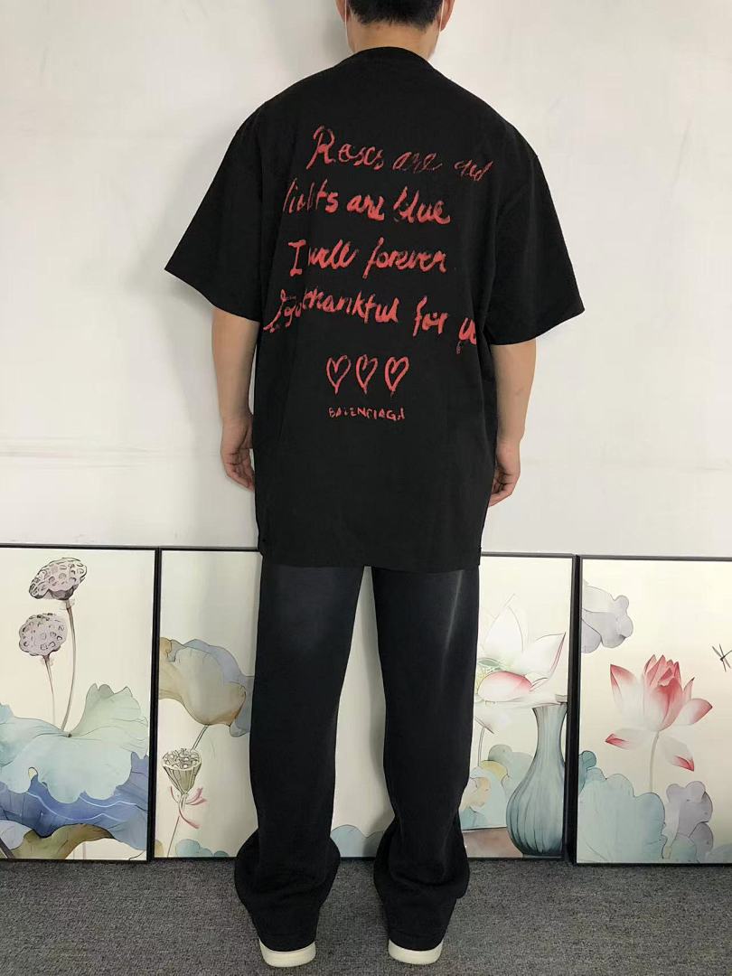 Balenciaga 115 B⭐L⭐⭐⭐IA⭐A T-SHIRT 5212220136 (Im 170Cm 60Kg I Wear Size L In The Phot) - Image 4