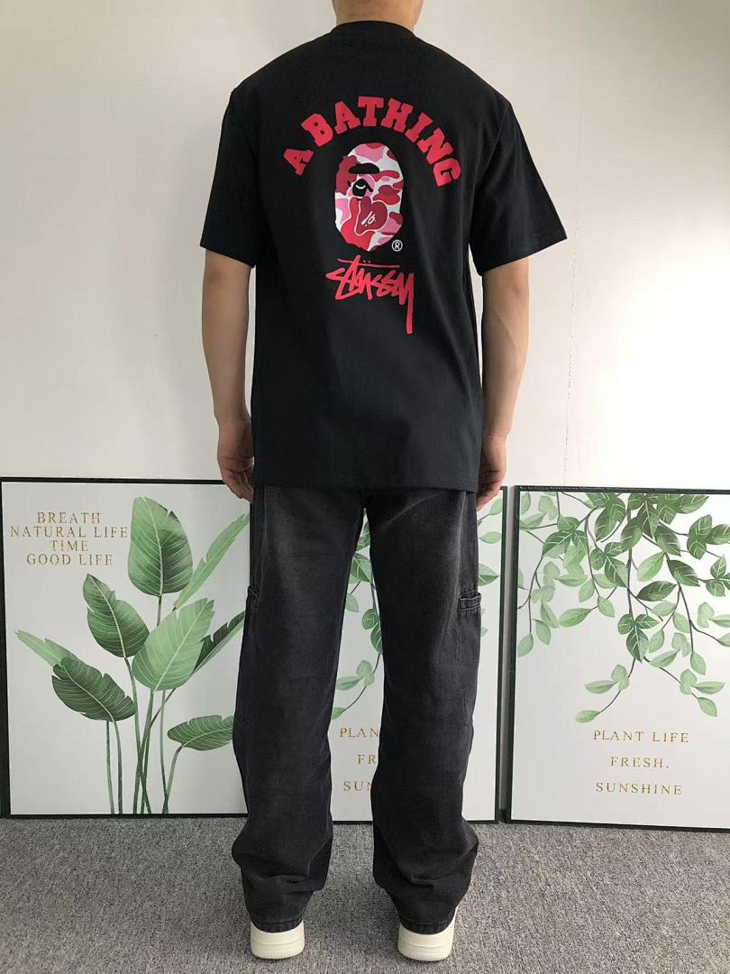 Bape 79 BAPE STUSSY T-SHIRT 411182942 (Im 170Cm 57Kg I Wear Size S In The Phot) - Image 4