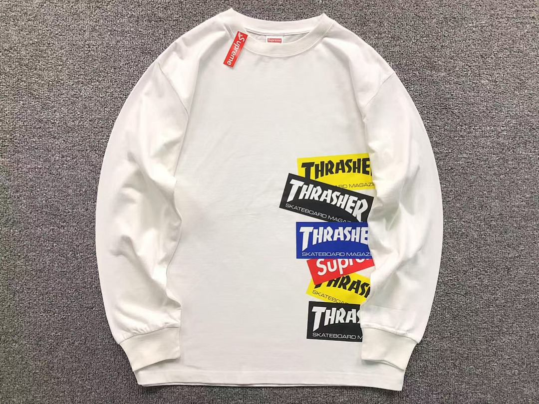 Supreme 108 S⭐⭐R⭐⭐E THRASHER LONG SLEEVED 1111050302 (Im 170Cm 60Kg I Wear Size L In The Phot) - Image 7