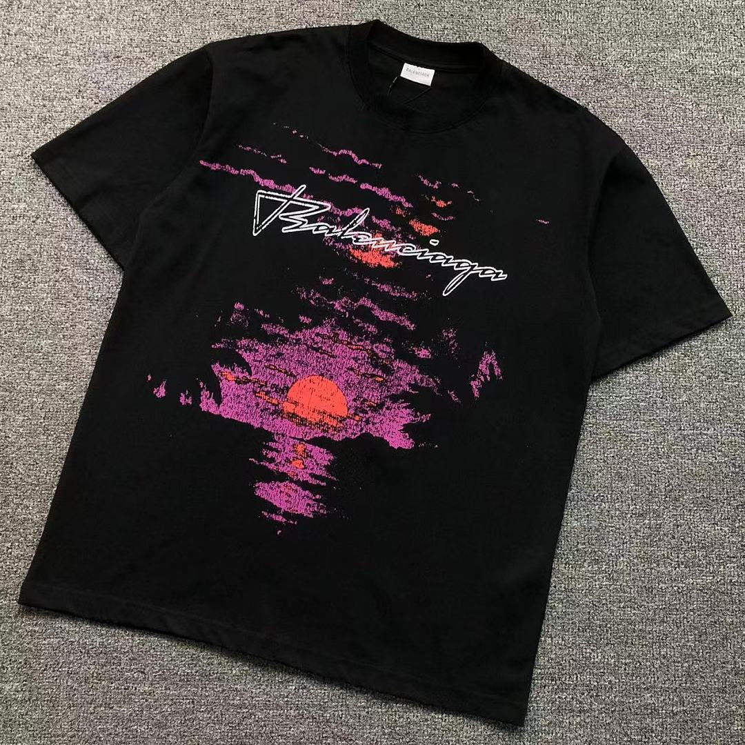 Balenciaga 129 B⭐L⭐⭐⭐IA⭐A T-SHIRT 3207090821 (Im 170Cm 60Kg I Wear Size M In The Phot)