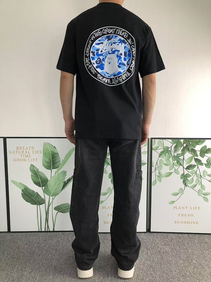 Bape 78 BAPE STUSSY T-SHIRT 411181642 (Im 170Cm 57Kg I Wear Size S In The Phot) - Image 4