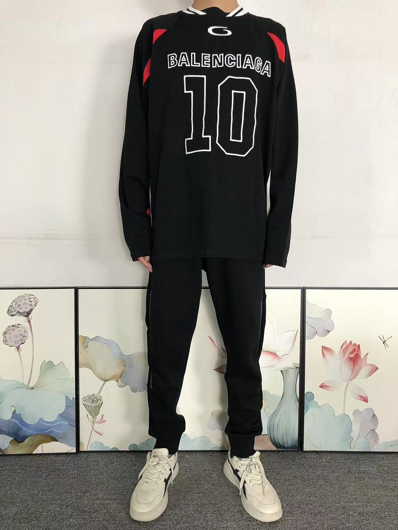 Balenciaga 185 B⭐L⭐⭐⭐IA⭐A NBA BASKETBALL LONG SLEEVED 42082105163 (Im 170Cm 60Kg I Wear Size S In The Phot) - Image 3