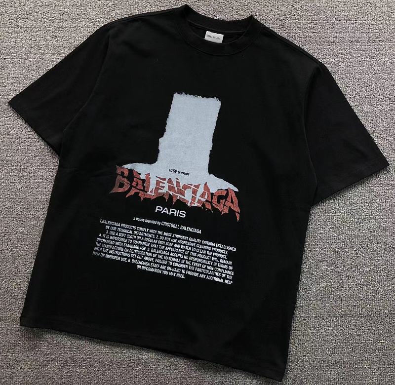 Balenciaga 128 B⭐L⭐⭐⭐IA⭐A T-SHIRT 42052102163 (Im 170Cm 60Kg I Wear Size XS In The Phot)