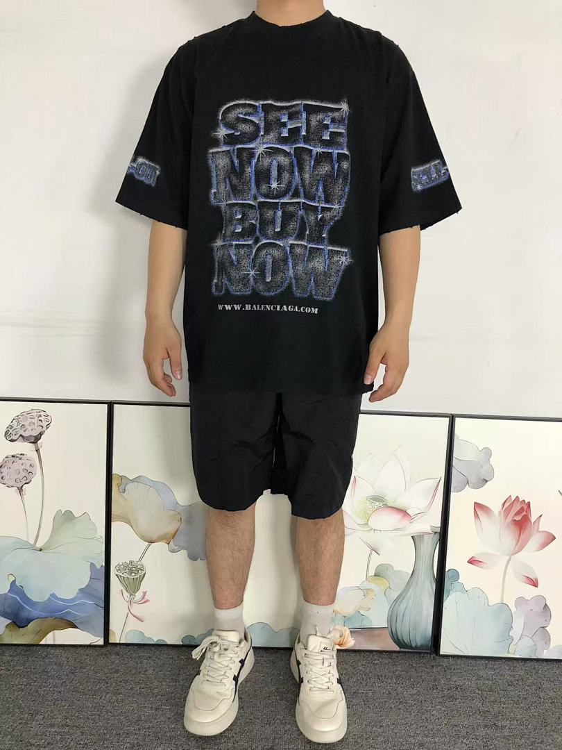 Balenciaga 135 B⭐L⭐⭐⭐IA⭐A T-SHIRT 42041311163 (Im 170Cm 60Kg I Wear Size XS In The Phot) - Image 3