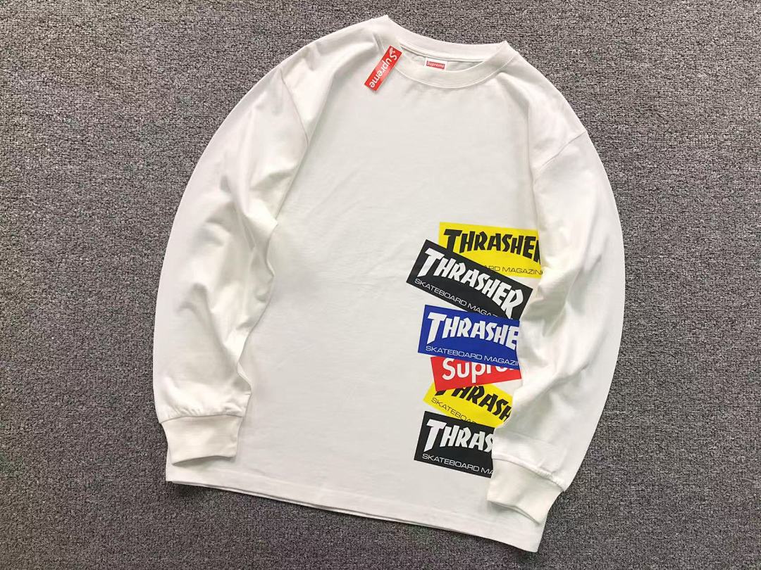 Supreme 108 S⭐⭐R⭐⭐E THRASHER LONG SLEEVED 1111050302 (Im 170Cm 60Kg I Wear Size L In The Phot) - Image 8