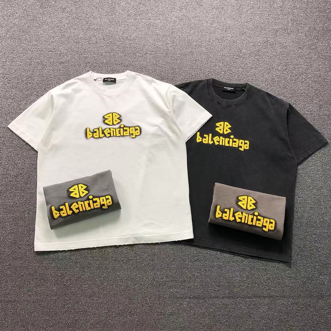 Balenciaga 129 B⭐L⭐⭐⭐IA⭐A T-SHIRT 42061609133 (Im 170Cm 60Kg I Wear Size 2XL In The Phot)