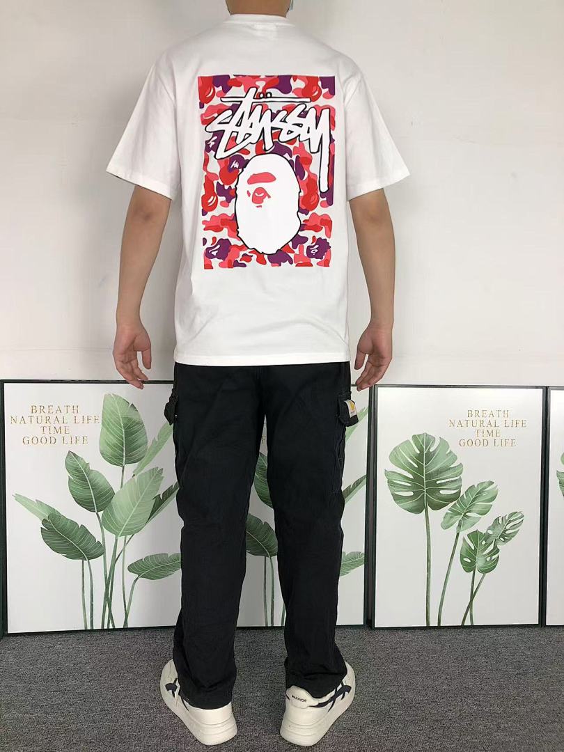 Bape 78 BAPE STUSSY T-SHIRT 1102090442 (Im 170Cm 55Kg I Wear Size S In The Phot) - Image 4