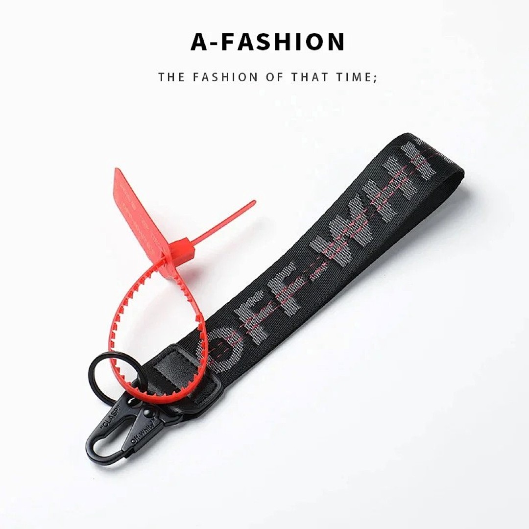 Other O.F.F.W.H.I.T.E Keychain Yellow Canvas Embroidery English Letters - Image 9